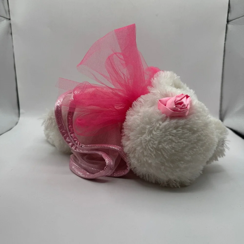 Russ Berrie Skye Plush Dog Kids Small White Pink Ballerina Tutu Stuffed Animal
